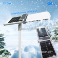 Solar street light with self-cleaning product